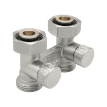 DR Узел нижнего подключения Н-образный прямой 3/4"Е x 3/4"E, никель