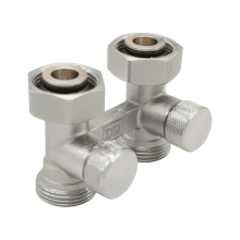 DR Узел нижнего подключения Н-образный прямой 3/4"Е x 3/4"E, никель