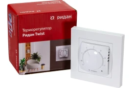 Ridan Терморегулятор Twist, с датчиком пола, белый, 16А