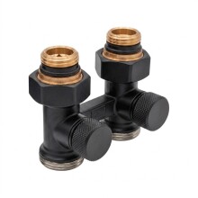 DR Узел нижнего подключения Н-образный прямой 3/4"Е х 1/2", черный