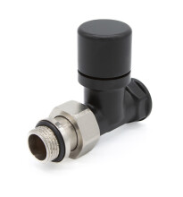 DR Клапан запорный прямой 1/2"x1/2", черный, крышка латунь