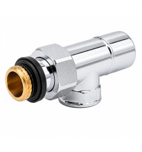 DR Клапан запорный осевой 1/2"x1/2", никель, крышка никелированная латунь