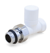 DR Клапан запорный прямой 1/2"x1/2", белый, крышка латунь