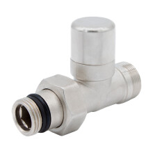 DR Клапан запорный прямой 24/19x1/2", никель, крышка никелированная латунь