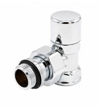 DR Клапан запорный угловой 1/2"x1/2", хром, крышка латунь
