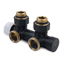 Primoclima Узел нижнего подключения термостатический Thermolink угловой 1/2"х3/4", черный матовый, правый
