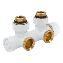 Primoclima Узел нижнего подключения термостатический Thermolink угловой 1/2"х3/4", белый, левый