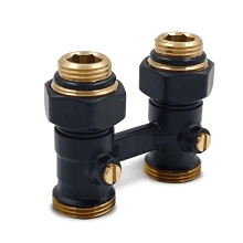 Primoclima Клапан Н-образный для нижнего подключения Black прямой, 3/4"x1/2", черный матовый