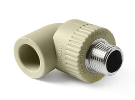 Pro Aqua PP-R Угольник комбинированный НР 20x1/2" серый