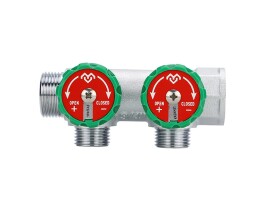 Varmega Коллектор регулирующий VM146, 3/4", на 2 выхода 3/4"ЕК, хромированный