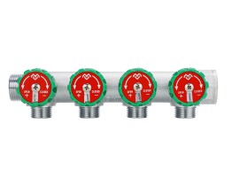 Varmega Коллектор регулирующий VM146, 3/4", на 4 выхода 3/4"ЕК, хромированный