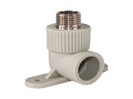 RTP Alpha Угольник комбинированный с креплением PP-R 25x1/2" НР серый