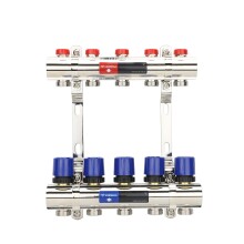 Varmega Коллекторная группа для отопления ВР 1", на 5 контуров 3/4" EK, латунь