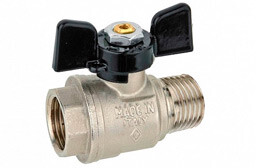 Bugatti Кран шаровой OKLAHOMA арт.0318 H-B, PN 32 DN 15, 3/4"x3/4" бабочка