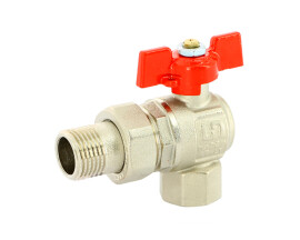 Uni-Fitt Кран угловой ETALON НВ DN 25, 1" разъемный, бабочка