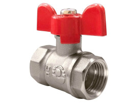 Valfex OPTIMA Кран шаровой никелированный В-В DN20, 3/4" бабочка