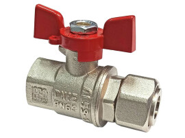 Valfex PREMIUM Кран шаровой с накидной гайкой В-В DN20, 3/4" бабочка