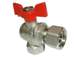 Valfex PREMIUM Кран шаровой угловой с накидной гайкой В-В DN20, 3/4" бабочка