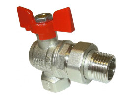 Valfex PREMIUM Кран шаровой угловой с американкой Н-В DN20, 3/4" бабочка