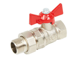 Valfex Кран шаровой никелированный с американкой Н-В DN20, 3/4'' бабочка