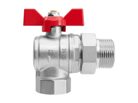 Smart Install Кран шаровой латунный с американкой угловой В-Н DN 20, 3/4" бабочка