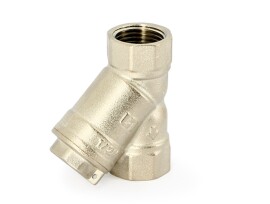 Uni-Fitt Фильтр косой ВВ 1/2" 400 мкм с отверстием для пломбировки, никелированный