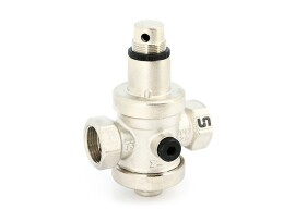 Uni-Fitt Редуктор давления Compact В PN 25, DN 40, 1.1/2", 0,5-6 бар, под аксиальный манометр 1/4", никель