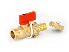 Uni-Fitt Кран шаровой сливной Н-Н 1/2"x3/4" со штуцером и заглушкой
