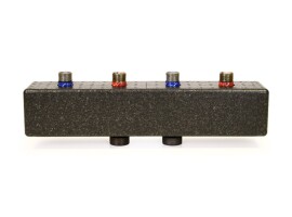 Uni-Fitt Коллектор стальной в теплоизоляции 1.1/2"НР x 1"НР на 2 контура, 550 мм