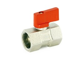 Uni-Fitt Кран шаровой мини В-В DN 15, 1/2", флажок красный металл