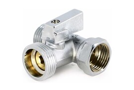 Uni-Fitt Кран шаровой проходной Н-Н-В 1/2"x3/4"x1/2" для стиральных машин