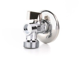 ELSEN Кран шаровой угловой для стиральных машин Н-Н 1/2"x1/2" с розеткой, флажок