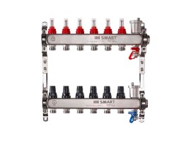 Smart Install Коллекторная группа с расходомерами 1"х8x3/4"EK, нерж. сталь