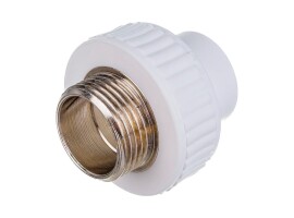 Lammin Муфта комбинированная PP-R 25х1" НР белый