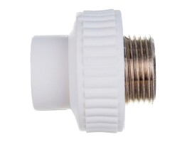 Lammin Муфта комбинированная PP-R 20х1/2" НР белый