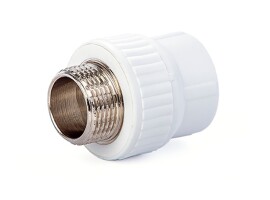 Lammin Муфта комбинированная PP-R 25х3/4" НР белый