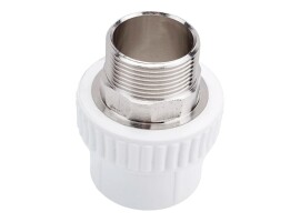 Lammin Муфта комбинированная PP-R 63х2" НР под ключ, белый
