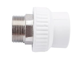 Lammin Муфта комбинированная PP-R 32х1.1/4" НР под ключ, белый