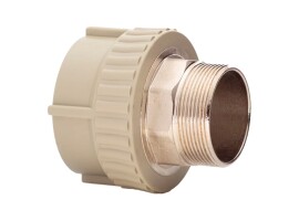 Lammin Муфта комбинированная PP-R 40х1.1/4" НР под ключ, серый