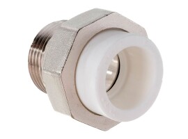 Lammin Муфта комбинированная разъемная PP-R 32х3/4" НР белый
