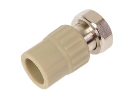 Lammin Муфта PP-R с накидной гайкой 20х1/2" ВР серый