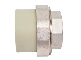 Lammin Муфта комбинированная разъемная PP-R 25х1/2" ВР серый
