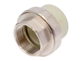 Lammin Муфта комбинированная разъемная PP-R 20х3/4" ВР серый