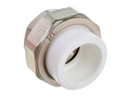 Lammin Муфта комбинированная разъемная PP-R 50х1.1/2" ВР белый