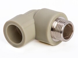 Lammin Угольник комбинированный PP-R 25х1/2" НР серый