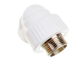 Lammin Угольник комбинированный PP-R 20х1/2" НР белый