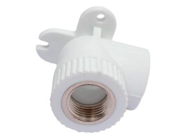 Lammin Угольник с креплением PP-R 25х3/4" ВР белый