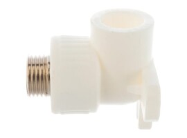 Lammin Угольник с креплением PP-R 20х1/2" НР белый