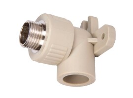 Lammin Угольник с креплением PP-R 20х1/2" НР серый