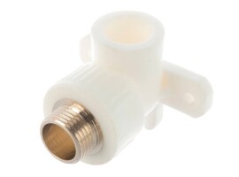 Lammin Угольник с креплением PP-R 25х1/2" НР белый